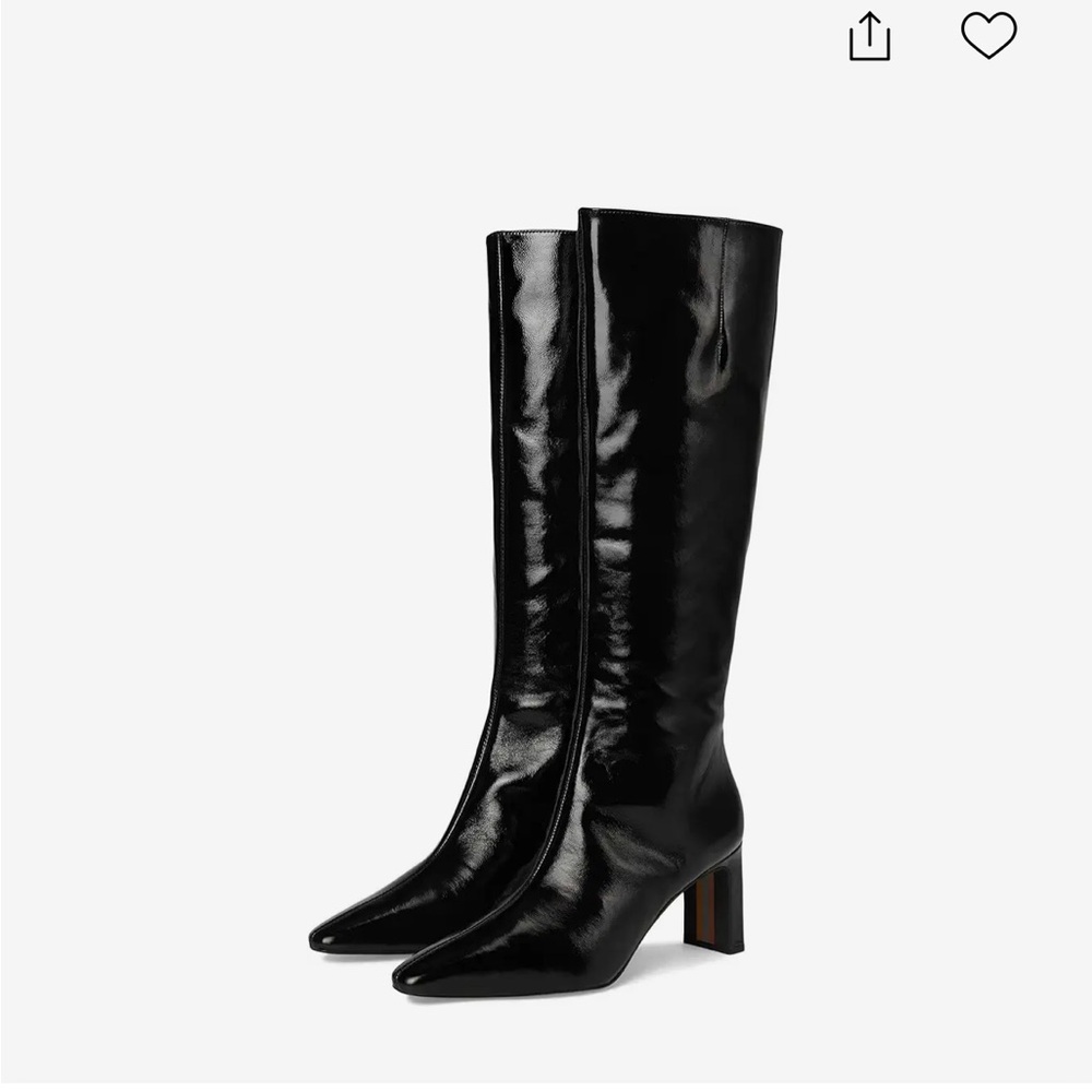 Sam Edelman Sylvia 2 Black Patent Leather Knee Boots